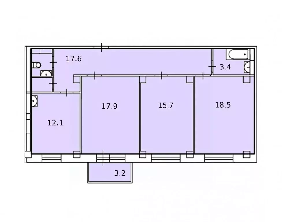 3-к кв. Красноярский край, Красноярск Северное ш., 48А (87.2 м) - Фото 1