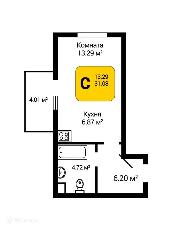 Продаётся 1-к квартира, 32.28 м - Фото 0