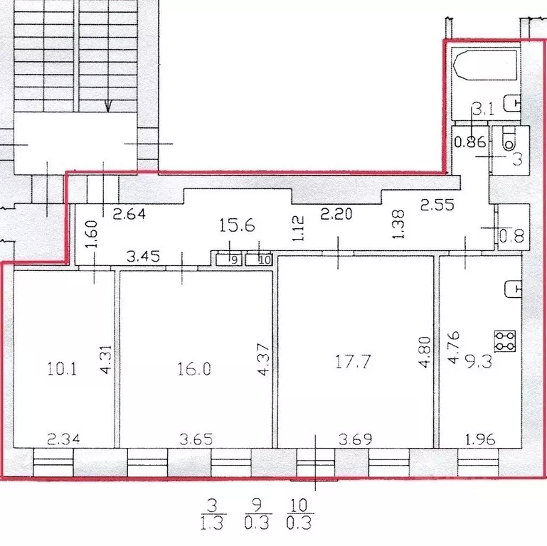 3-к кв. Санкт-Петербург Киевская ул., 14 (74.5 м) - Фото 2