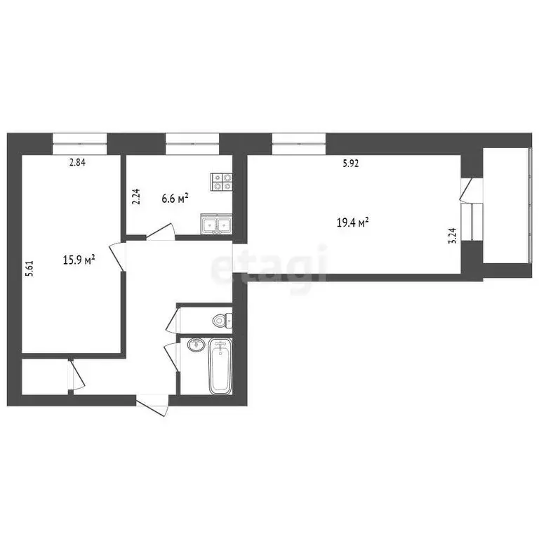2-комнатная квартира: Томск, улица Лебедева, 87 (57.7 м) - Фото 0