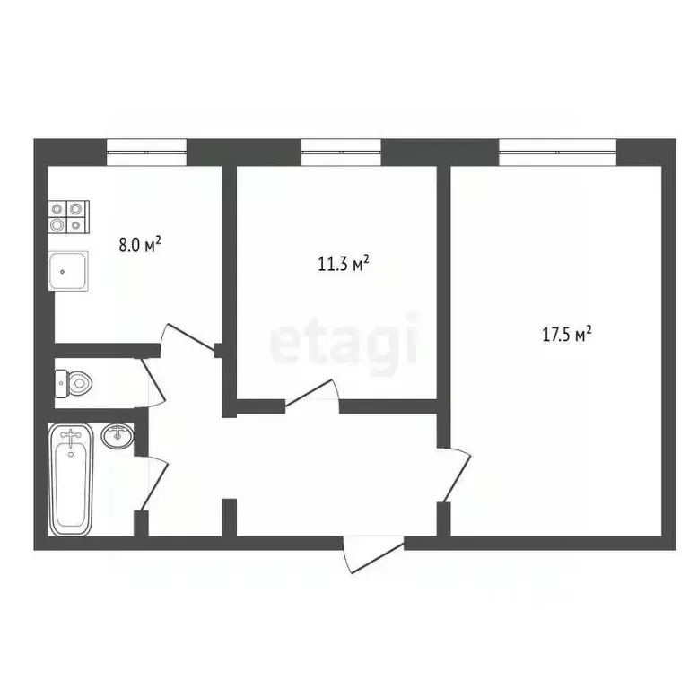 2-к кв. Ямало-Ненецкий АО, Муравленко ул. Дружбы Народов, 12 (51.3 м) - Фото 2
