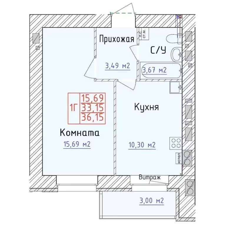 1-к кв. Ярославская область, Ярославль 1-й мкр,  (36.15 м) - Фото 0