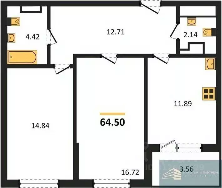 2-к кв. Воронежская область, Воронеж ул. Ломоносова, 116/2 (64.5 м) - Фото 0