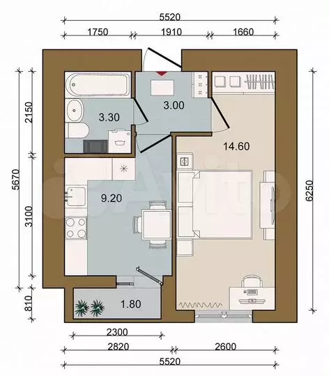 1-к. квартира, 31м, 7/8эт. - Фото 0