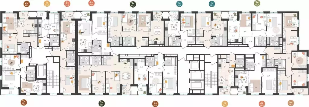 3-к кв. Пермский край, Пермь ул. Куфонина, 1 (60.9 м) - Фото 2