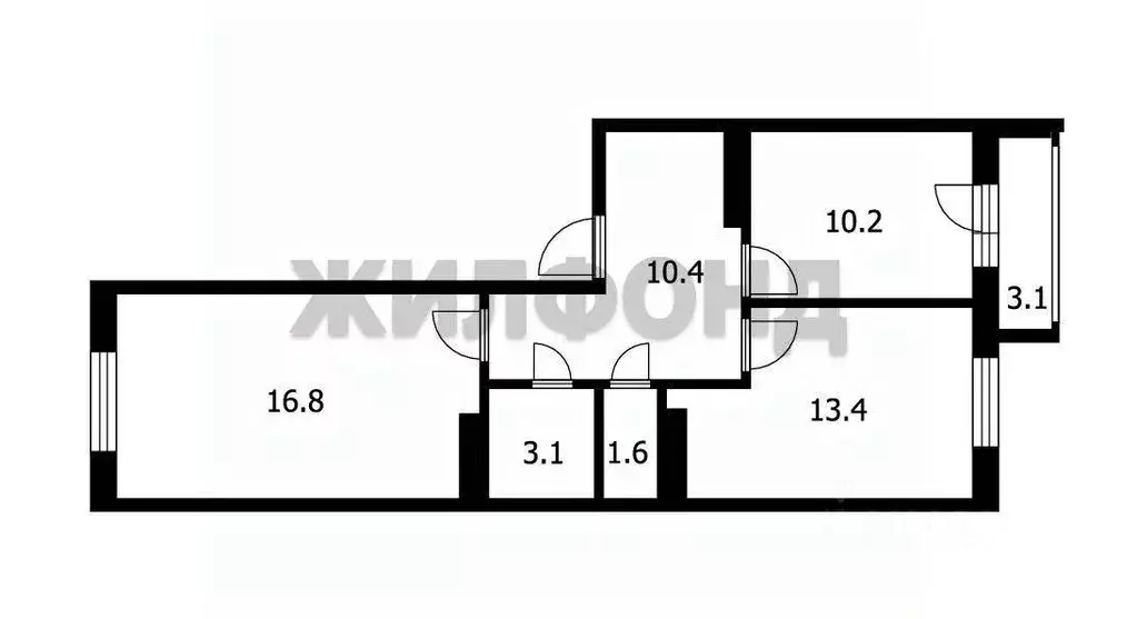 2-к кв. Новосибирская область, Новосибирск ул. Бородина, 54 (55.3 м) - Фото 0