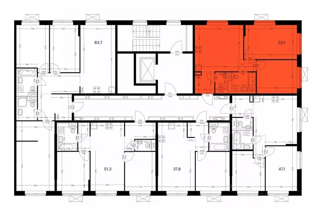2-к кв. Амурская область, Благовещенск Зея Парк жилой комплекс, 3 ... - Фото 2
