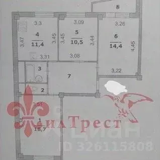 3-к кв. Белгородская область, Белгород ул. Есенина, 8 (74.0 м) - Фото 2