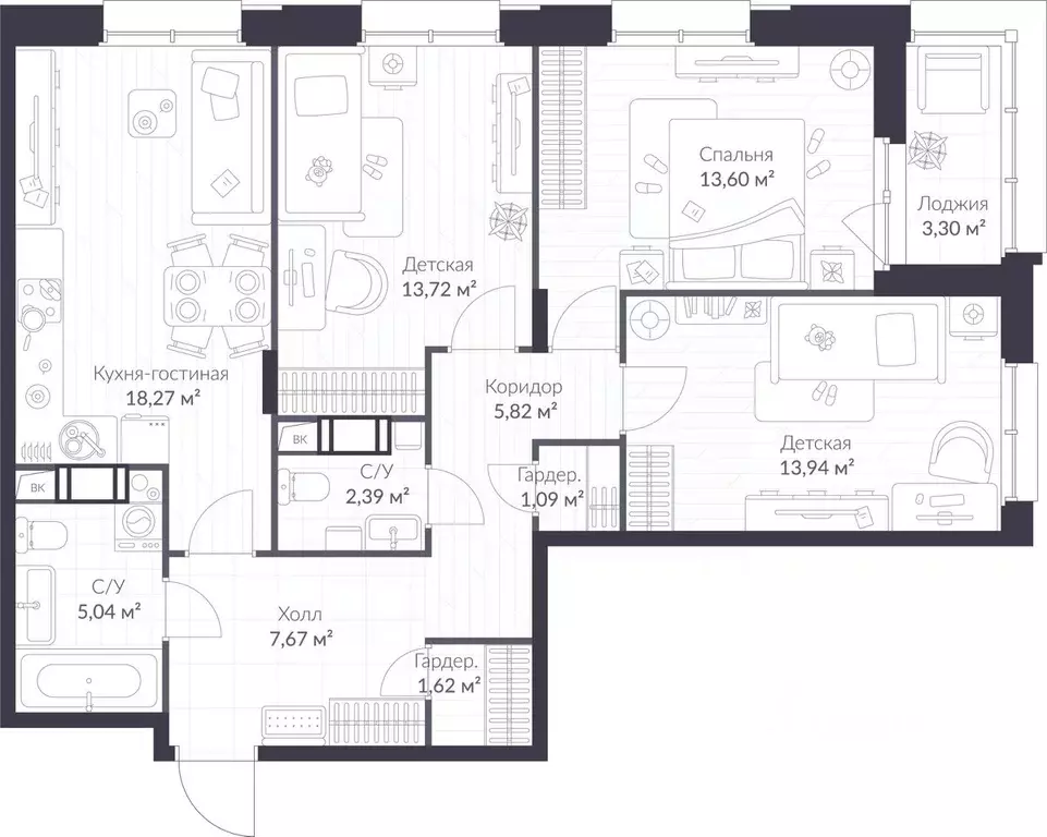 3-к кв. Ленинградская область, Сертолово Всеволожский район, Верен ... - Фото 1