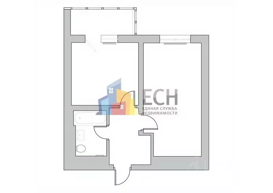 1-к кв. Тульская область, Щекино Транспортная ул., 10 (27.4 м) - Фото 2