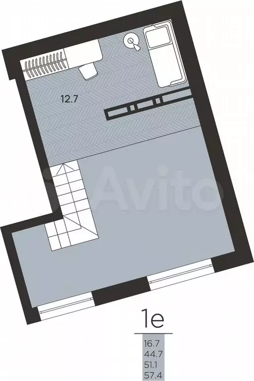 Квартира-студия, 51,1 м, 8/8 эт. - Фото 1