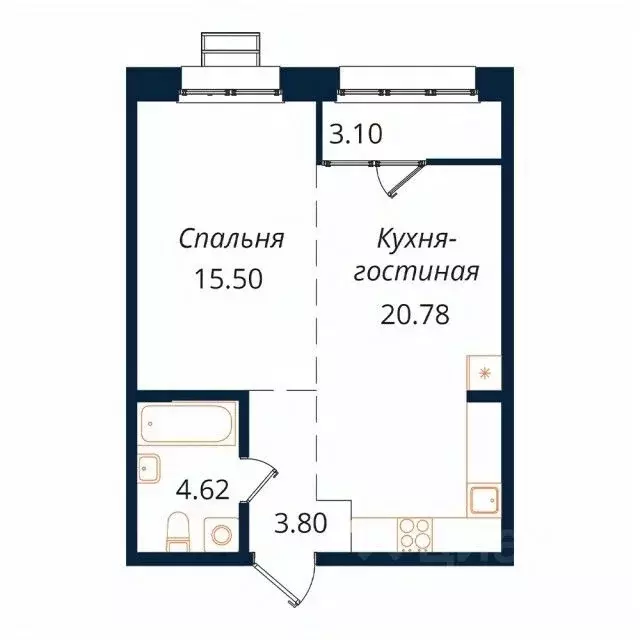 1-к кв. Иркутская область, Иркутск Байкальская ул., 246Б (47.8 м) - Фото 1