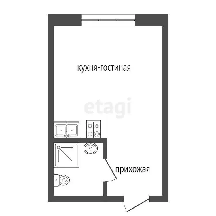 Квартира-студия: Пионерский, Пионерская улица, 1А (23 м) - Фото 0