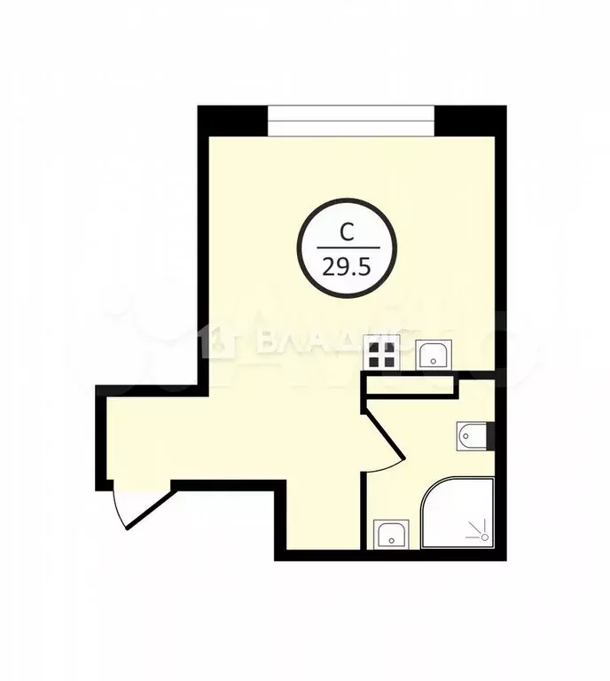Квартира-студия, 29,5 м, 10/16 эт. - Фото 0