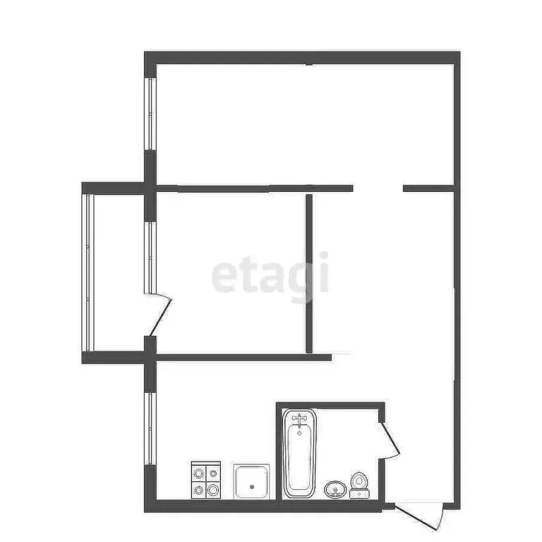 2-комнатная квартира: Щёкино, Юбилейная улица, 8 (43.7 м) - Фото 1