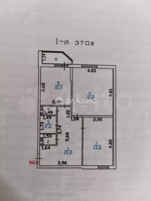 2-к. квартира, 64,6 м, 1/7 эт. - Фото 0