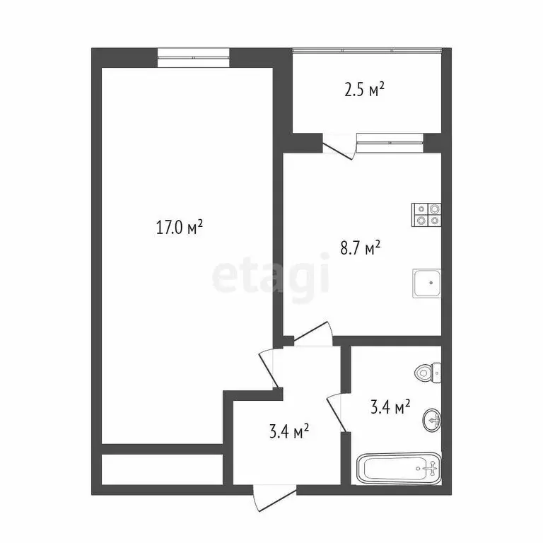 1-комнатная квартира: Тюмень, улица Ветеранов Труда, 9Ак3 (32.5 м) - Фото 0