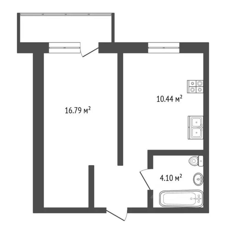 1-к кв. Тюменская область, Тюмень Широтная ул., 213к1 (36.3 м) - Фото 2