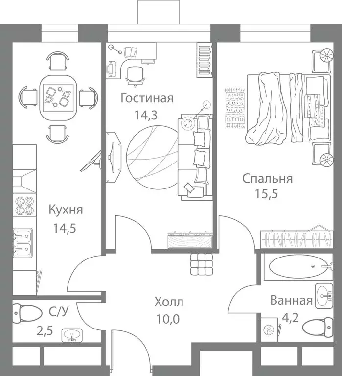 2-комнатная квартира: Москва, ЗАО, Можайский район, жилой комплекс ... - Фото 0