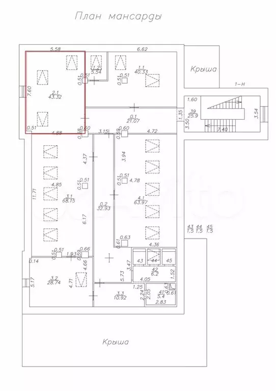 Офис, 43.32 м - Фото 0