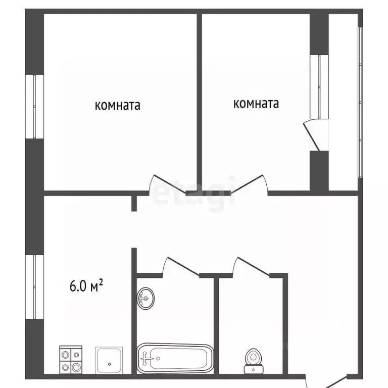2-к кв. Саратовская область, Балашов ул. Энтузиастов, 20 (50.7 м) - Фото 2