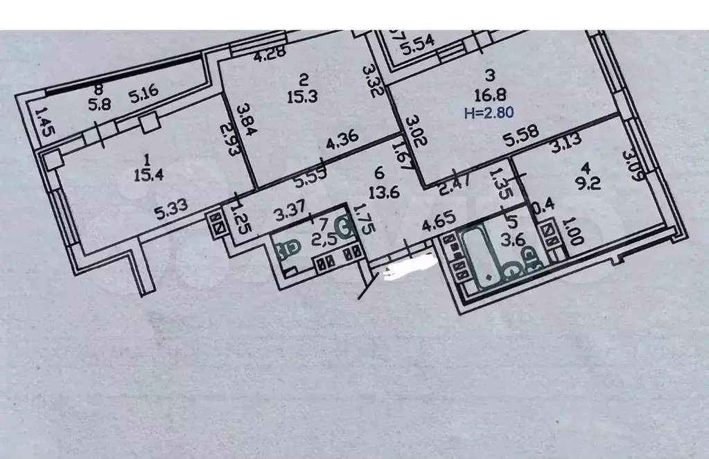 3-к. квартира, 83 м, 7/14 эт. - Фото 0