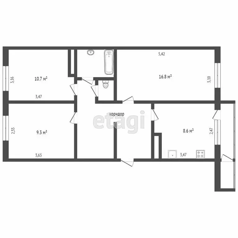 3-комнатная квартира: Петропавловск-Камчатский, улица Ларина, 27/1 ... - Фото 1