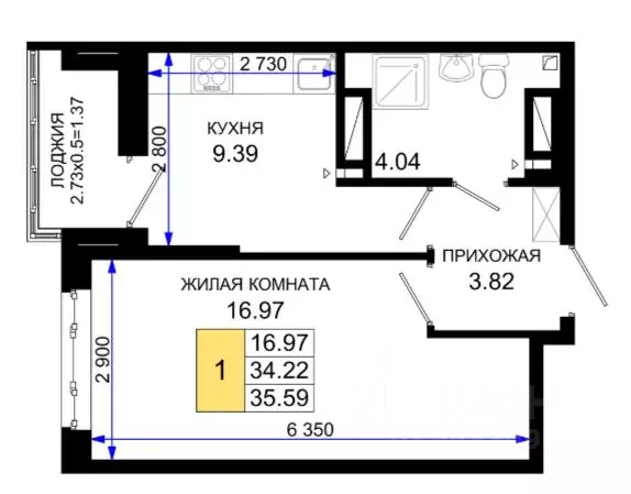 1-к кв. Ростовская область, Ростов-на-Дону Нефтекачка кв-л, Октябрь ... - Фото 0