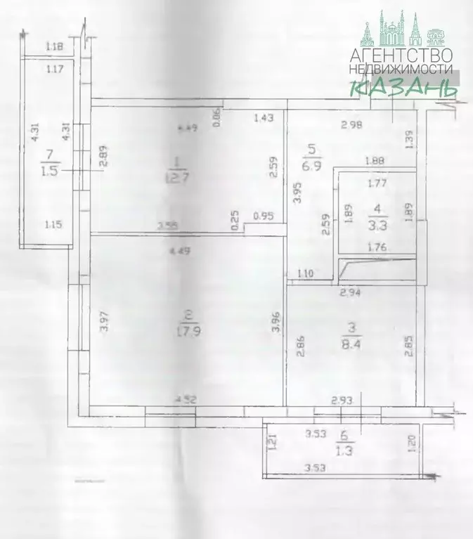 2-к кв. Татарстан, Казань ул. Рауиса Гареева, 111к2 (49.2 м) - Фото 2