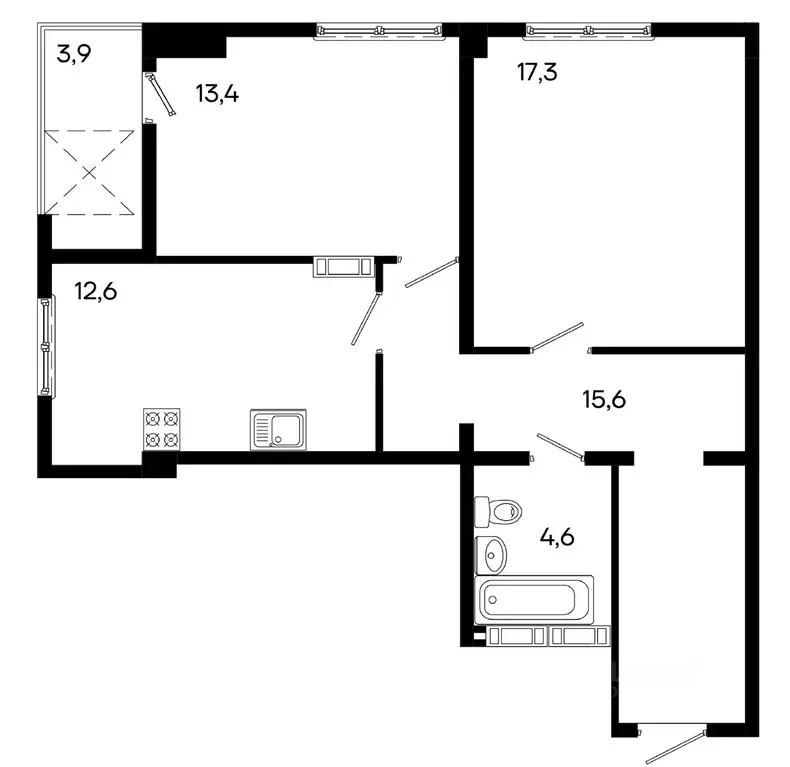 2-к кв. Крым, Симферополь ул. Трубаченко, 21 (67.4 м) - Фото 0