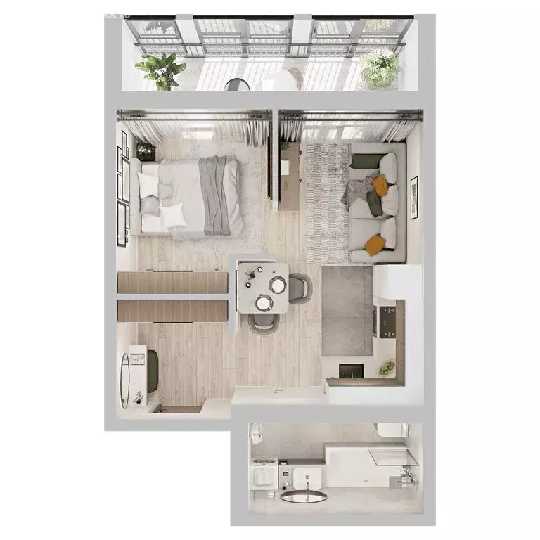 Квартира-студия: Кострома, микрорайон Новый город (35.8 м) - Фото 2