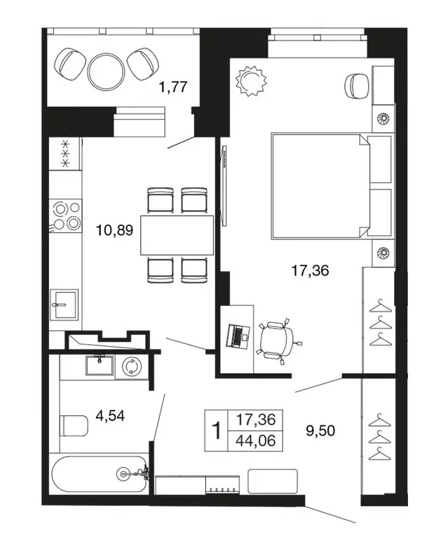 1-комнатная квартира: Апрелевка, жилой комплекс Времена Года, к11 ... - Фото 1