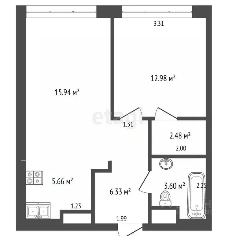 2-к кв. Москва просп. Генерала Дорохова, 49 (49.0 м) - Фото 2