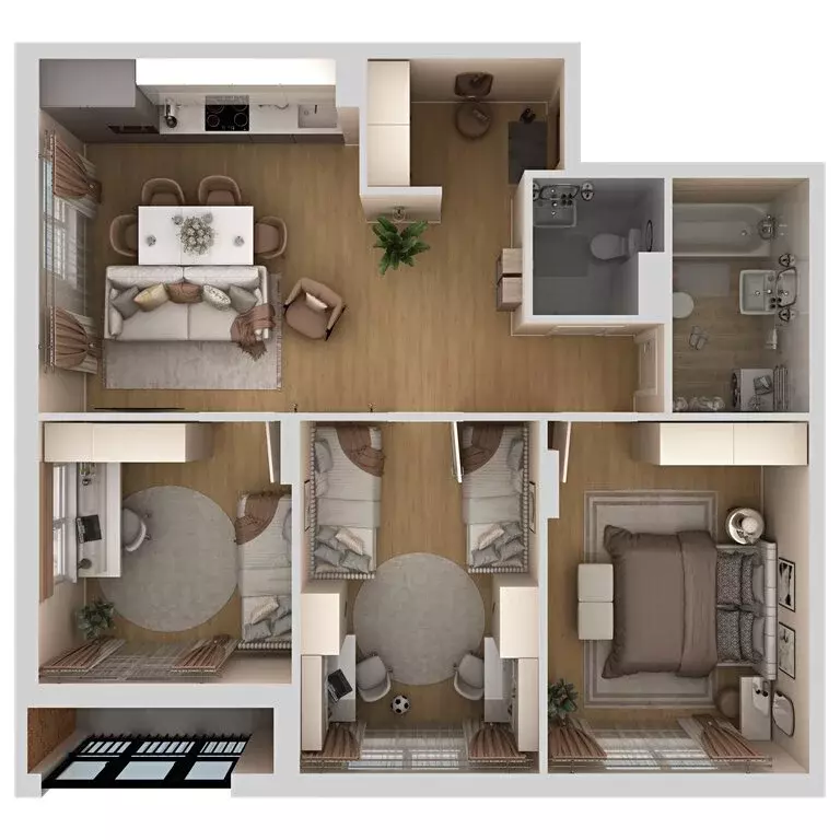 4-комнатная квартира: деревня Кондратово, Водопроводная улица, 5 (74.8 ... - Фото 2