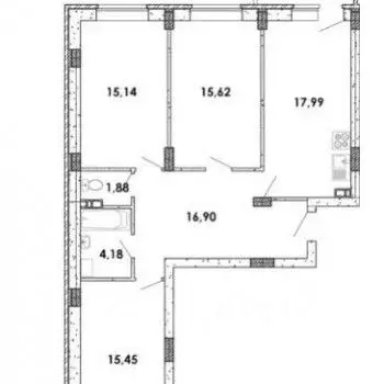 3-к кв. Воронежская область, Воронеж ул. Курчатова, 26Б (87.5 м) - Фото 1