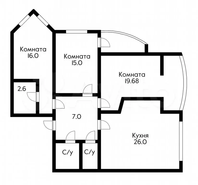 3-к. квартира, 96 м, 6/19 эт. - Фото 0