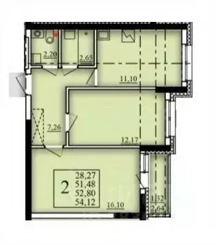 2-к кв. Башкортостан, Уфа Затон-Восточный жилрайон, Паруса жилой ... - Фото 1