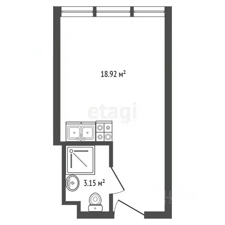 Студия Санкт-Петербург просп. Энергетиков, 2к2 (21.07 м) - Фото 1