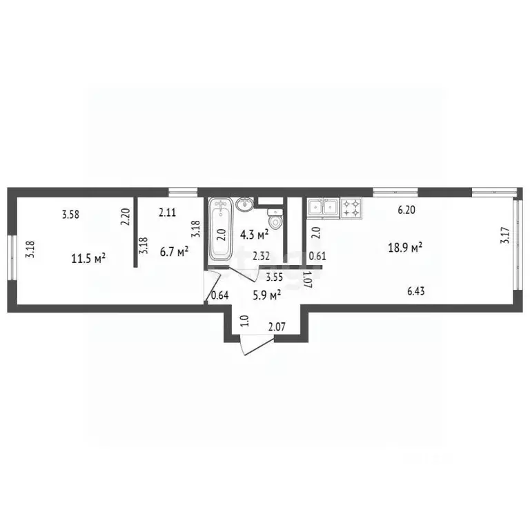 1-к кв. Санкт-Петербург ул. Шкапина, 15 (47.3 м) - Фото 1