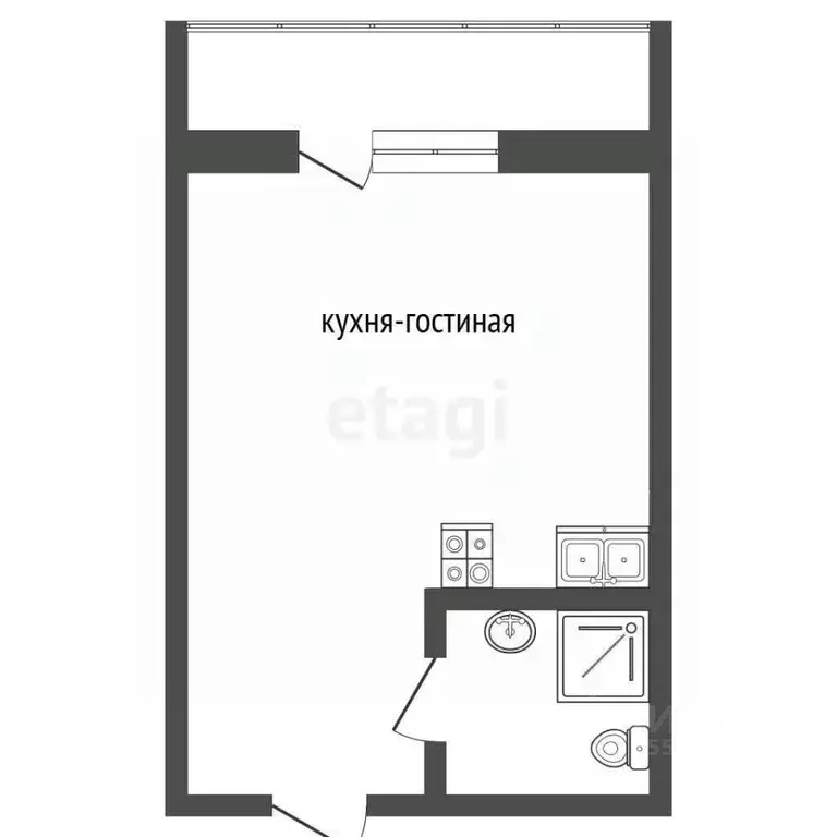 Студия Самарская область, Самара просп. Кирова, 71 (21.0 м) - Фото 1