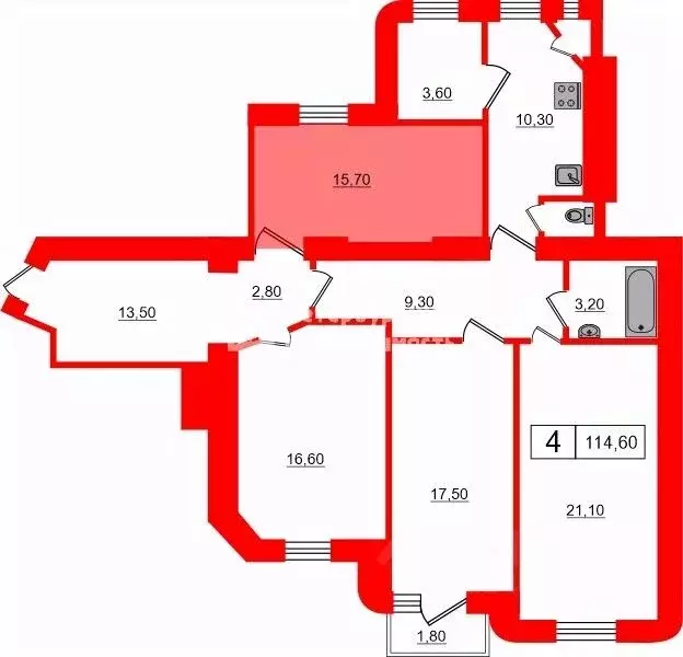 Комната Санкт-Петербург ул. Академика Лебедева, 12 (15.7 м) - Фото 1