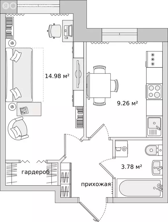 1-комнатная квартира: Санкт-Петербург, Русановская улица, 18к6 (31.5 ... - Фото 0