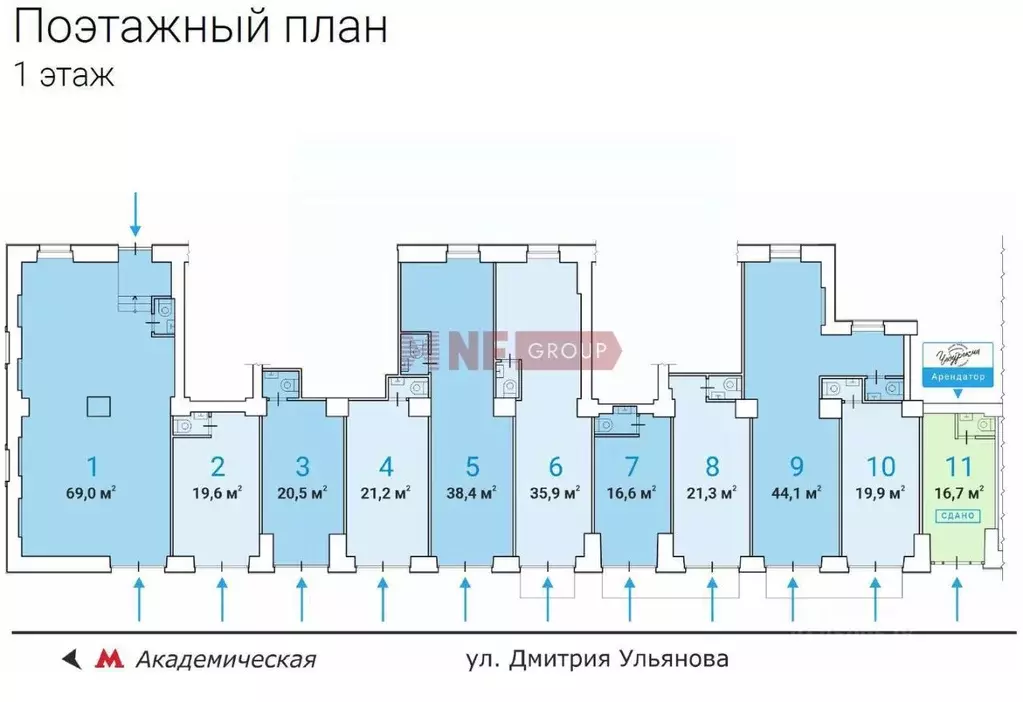 Торговая площадь в Москва ул. Дмитрия Ульянова, 10/1К1 (38 м) - Фото 1