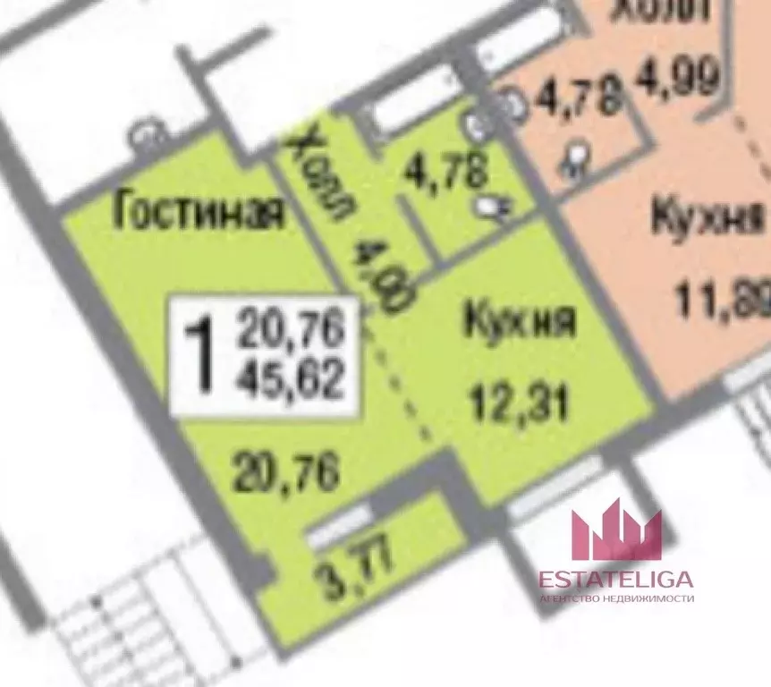 2-к кв. Москва ул. Татьянин Парк, 16к2 (45.6 м) - Фото 2