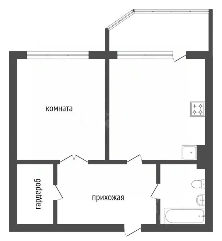 1-к кв. Ханты-Мансийский АО, Сургут Университетская ул., 45/1 (38.9 м) - Фото 1