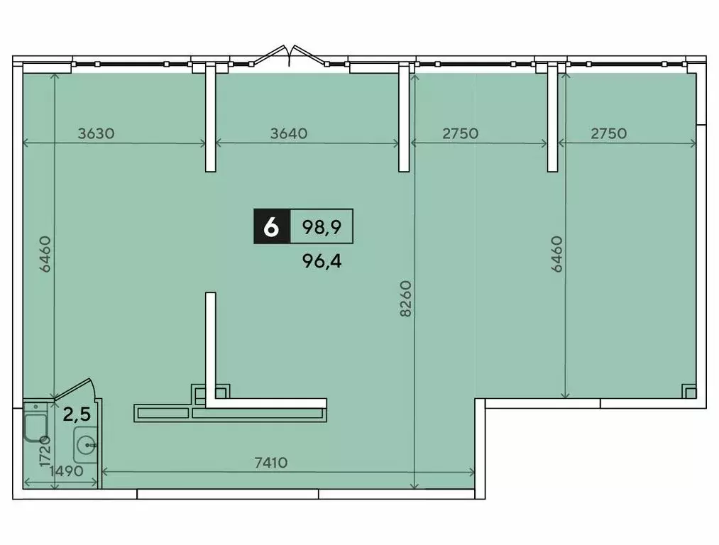 Офис (98.9 м) - Фото 1