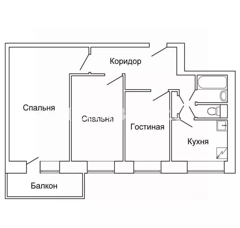 3-к кв. Москва Ташкентская ул., 22К1 (56.3 м) - Фото 1