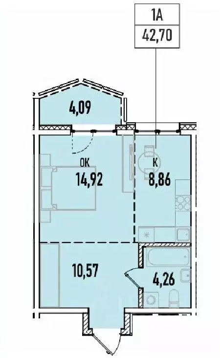 1-к кв. Иркутская область, Иркутск Донская ул. (42.7 м) - Фото 0
