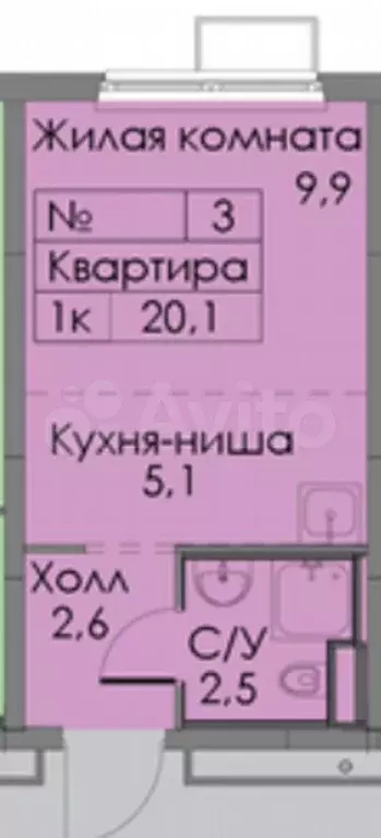 Квартира-студия, 20 м, 10/14 эт. - Фото 0