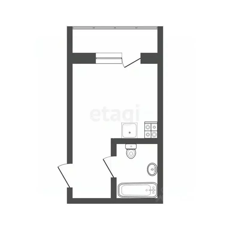 Студия Тюменская область, Тюмень ул. Новоселов, 111 (20.0 м) - Фото 2